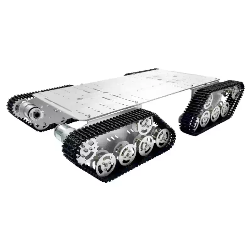 4 piedziņas metāla kāpurķēžu viedā robota šasija
