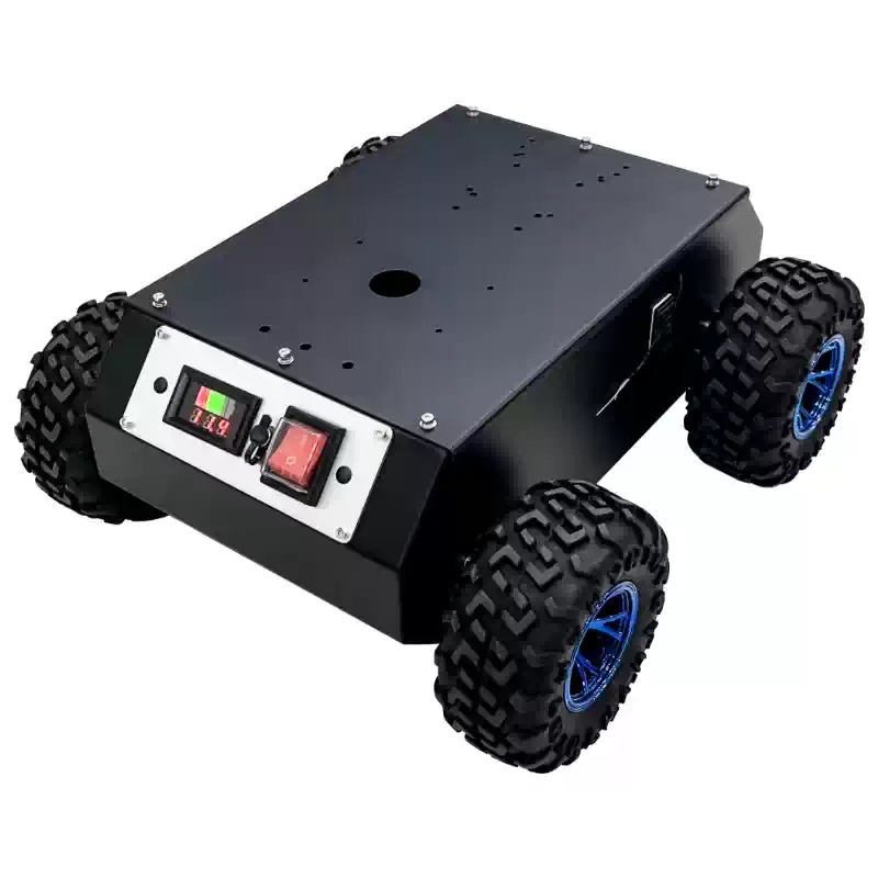 4 WD slēgta tērauda riteņu robota šasija