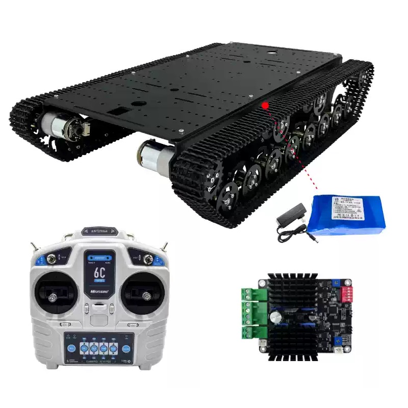 4 WD kāpurķēžu un Mecanum riteņu robota šasijas komplekts