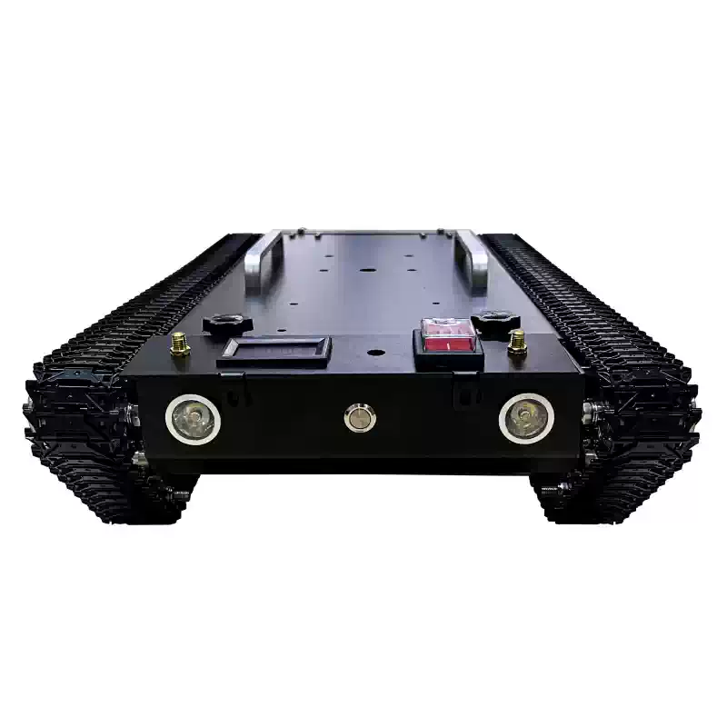 Pilnmetāla kāpurķēžu tvertnes šasijas apvidus robots