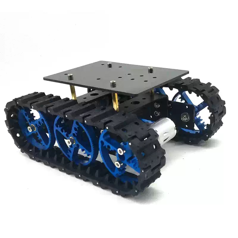 Mini inteliģentā gumijas kāpurķēžu robota šasija